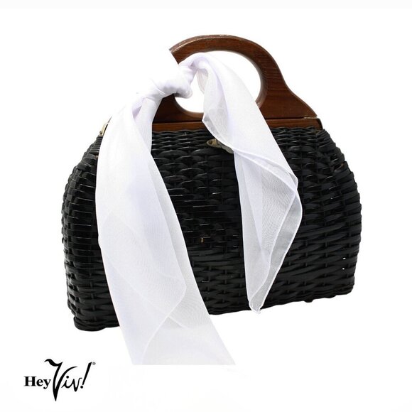 White Sheer Chiffon Scarf 50s Style for Head Neck Costume 21" Square - Hey Viv - Picture 2 of 7